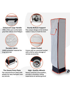 Bolsa de Ruedas Eurmax para Carpa Pop Up 10x10 Gris 2