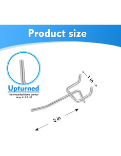 50 Ganchos de Tablero de Clavijas Irrigaton 5.08 cm Metal 2