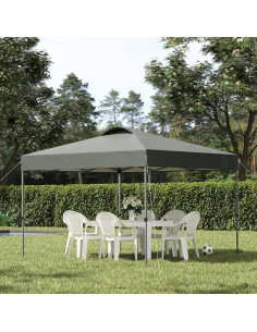 Carpa Plegable Outsunny 3.05x3.05m Gris, Altura Ajustable 2