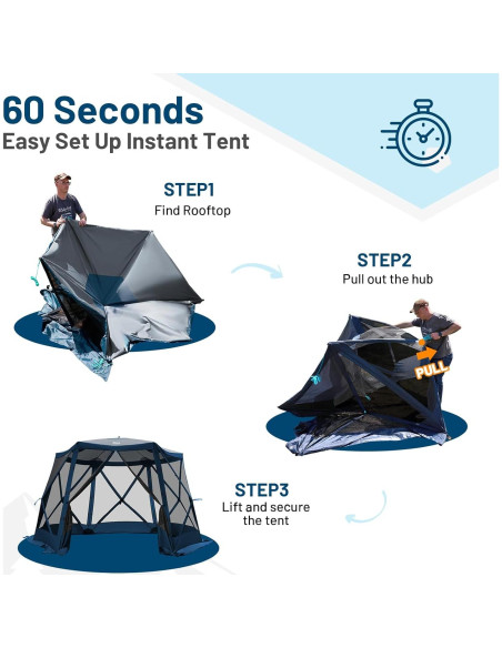 Gazebo Plegable Timber Ridge 3.69x3.20m para 6 Personas