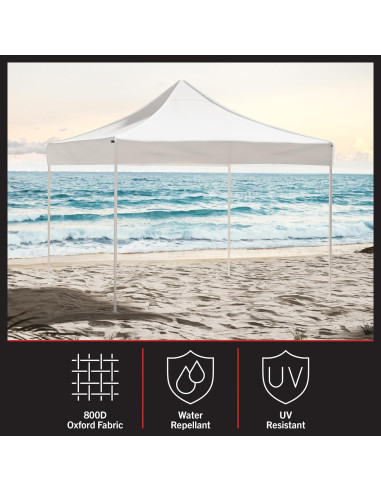 Toldo Plegable Stalwart 3x3m UPF30 Repelente Agua Blanco