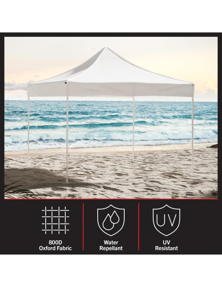 Toldo Plegable Stalwart 3x3m UPF30 Repelente Agua Blanco