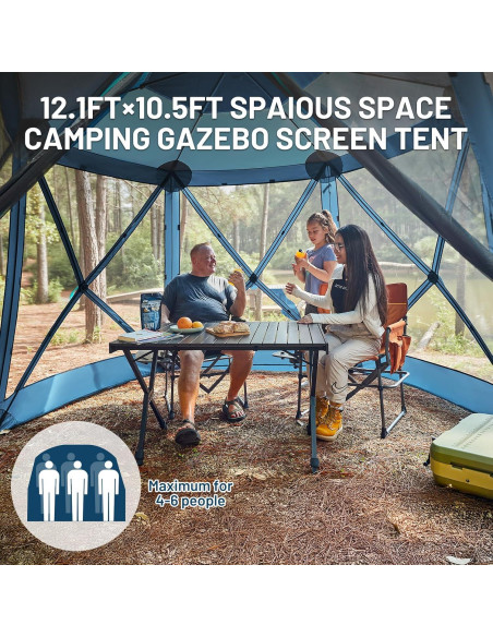 Gazebo Plegable Timber Ridge 3.69x3.20m para 6 Personas