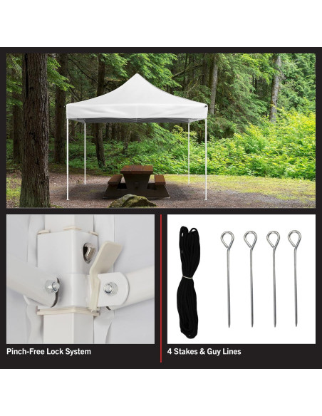 Toldo Plegable Stalwart 3x3m UPF30 Repelente Agua Blanco