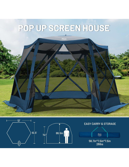 Gazebo Plegable Timber Ridge 3.69x3.20m para 6 Personas