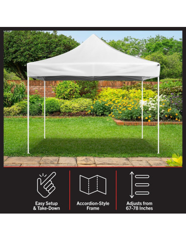 Toldo Plegable Stalwart 3x3m UPF30 Repelente Agua Blanco