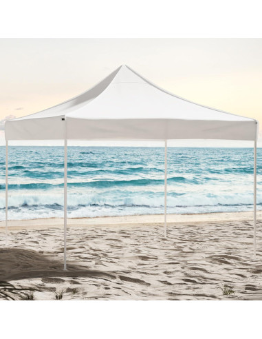 Toldo Plegable Stalwart 3x3m UPF30 Repelente Agua Blanco
