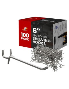 Paquete de 100 ganchos J para tablero de clavijas Servicio Mejor