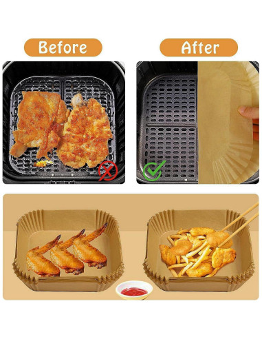 Forros Desechables para Freidora de Aire SIUDANGKA 100Pcs 16cm