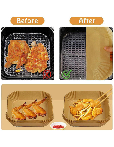 Forros Desechables para Freidora de Aire SIUDANGKA 100Pcs 16cm