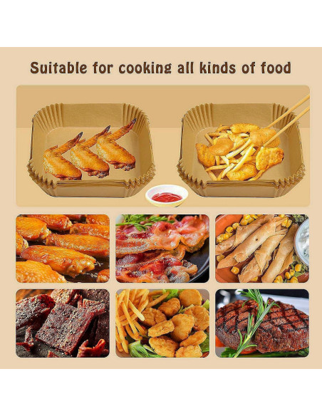 Forros Desechables para Freidora de Aire SIUDANGKA 100Pcs 16cm