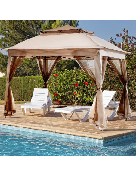 Gazebo Plegable SAILARY 11x11 con Mosquitera para Jardín