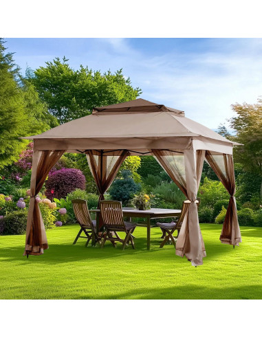 Gazebo Plegable SAILARY 11x11 con Mosquitera para Jardín