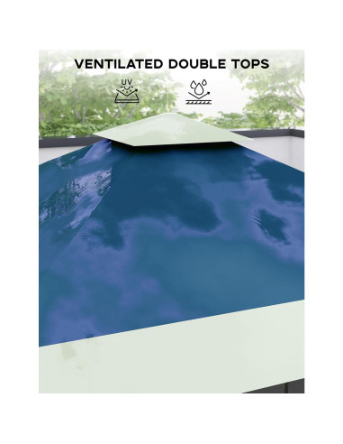 Gazebo Plegable GarveeLife 2x2m con Red Mosquitos - Azul Marino