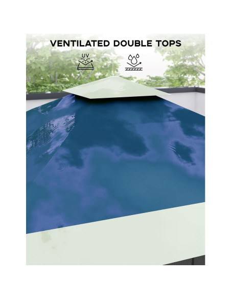 Gazebo Plegable GarveeLife 2x2m con Red Mosquitos - Azul Marino