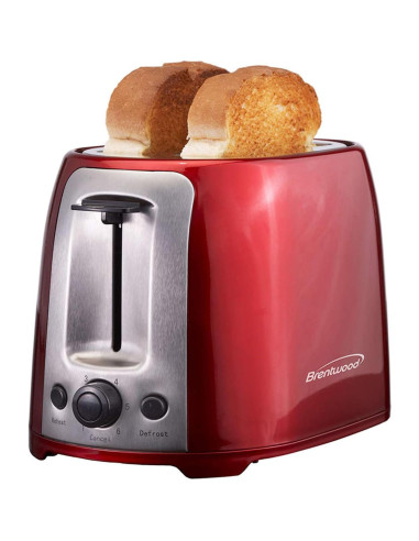 Tostadora Extra Ancha 2 Rebanadas Brentwood TS-292R Roja