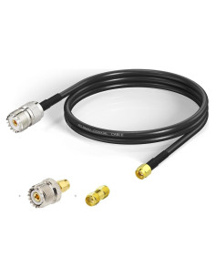 Cable Coaxial SMA Macho a UHF Hembra SO-239 100cm + Adaptadores