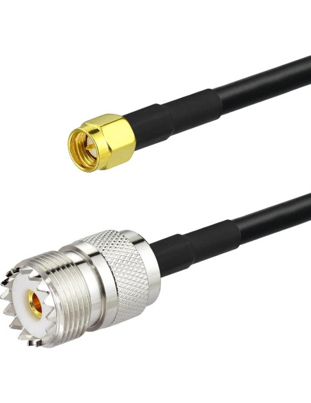 Cable Coaxial SMA Macho a UHF Hembra SO-239 100cm + Adaptadores