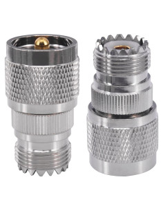 Conector Coaxial UHF Macho a Hembra Boobrie PL259 SO239 - Paquete de 2