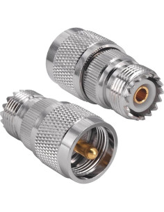 Conector Coaxial UHF Macho a Hembra Boobrie PL259 SO239 - Paquete de 2 2