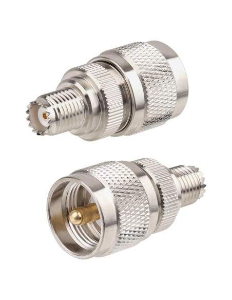 Adaptador UHF PL259 a Mini UHF SO239 - 2 Piezas MOOKEERF