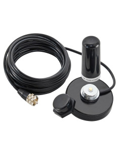 Antena NMO 3.5" Banda Dual VHF UHF Anina con Base Magnética