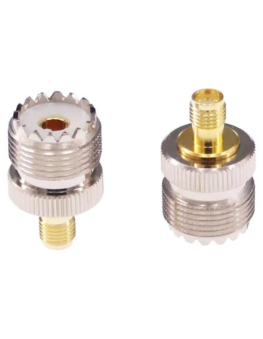 Adaptador Coaxial SMA Femenino a UHF Femenino SO239 - 2 Pcs