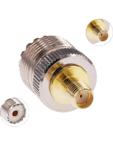 Adaptador Coaxial SMA Femenino a UHF Femenino SO239 - 2 Pcs