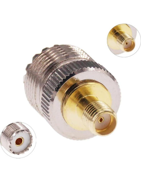 Adaptador Coaxial SMA Femenino a UHF Femenino SO239 - 2 Pcs