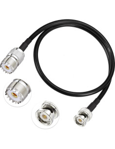 Adaptador SO239 a BNC 50 Ohm 0.5m Eightwood para Radio 2
