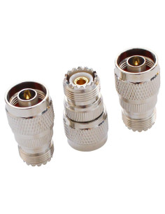 Adaptador Coaxial N Macho a UHF Hembra 3 Pcs Exgoofit