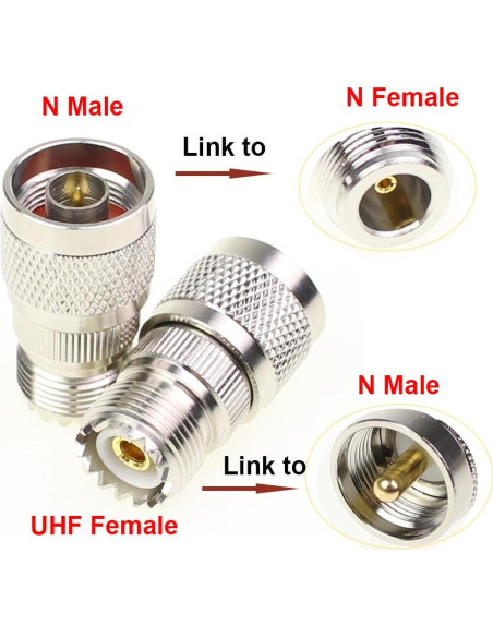 Adaptador Coaxial N Macho a UHF Hembra 3 Pcs Exgoofit