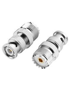 Adaptador Coaxial BNC Macho a UHF Hembra DHT - 2 Piezas