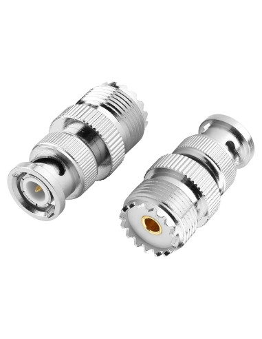 Adaptador Coaxial BNC Macho a UHF Hembra DHT - 2 Piezas