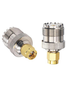 Adaptador Coaxial RF DHT Electronics SMA Macho a UHF Hembra