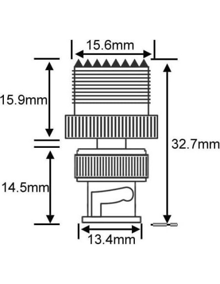 Adaptador Coaxial BNC Macho a UHF Hembra DHT - 2 Piezas