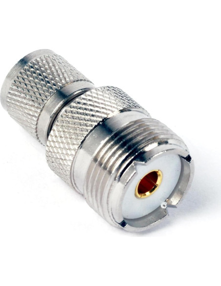 Adaptadores Coaxiales Mini UHF Macho a UHF Hembra Triswenic - Paquete de 5