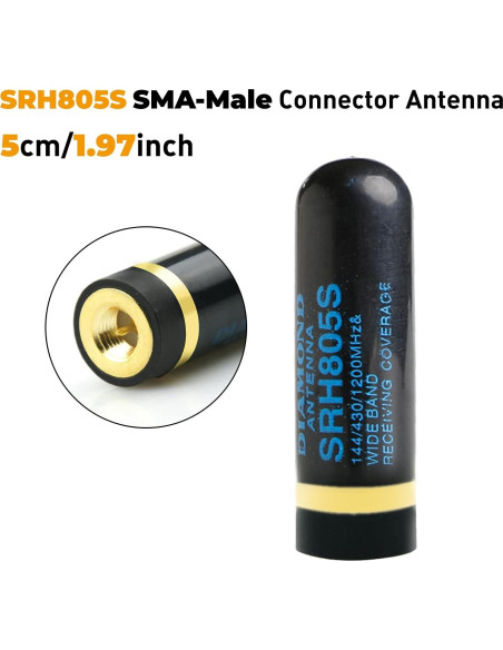 Antena de Reemplazo VHF/UHF Canneng SMA-Masculino 5cm (2 Piezas)