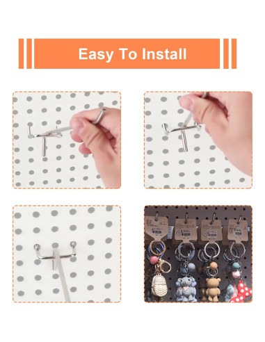 Ganchos para Tablero de Clavijas Merkaunis 100 Piezas 10.16 cm