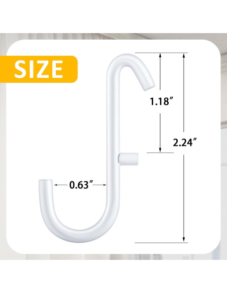 20 Ganchos para Tablero Perforado MorningRo Metal Blanco