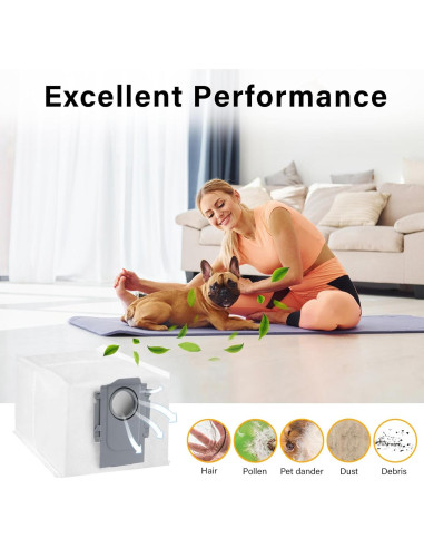 Bolsas de Polvo Desechables Ucoolbe para Roborock S8 - 16 Paquetes