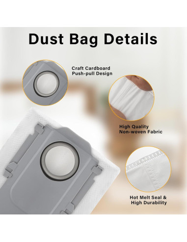 Bolsas de Polvo Desechables Ucoolbe para Roborock S8 - 16 Paquetes