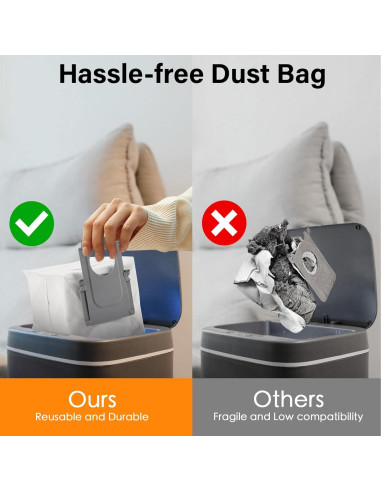 Bolsas de Polvo Desechables Ucoolbe para Roborock S8 - 16 Paquetes