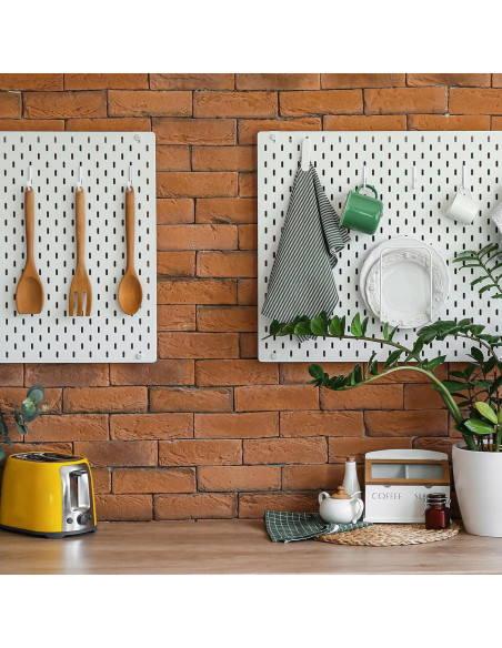 20 Ganchos para Tablero Perforado MorningRo Metal Blanco