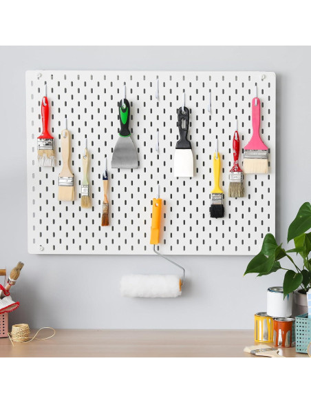 20 Ganchos para Tablero Perforado MorningRo Metal Blanco