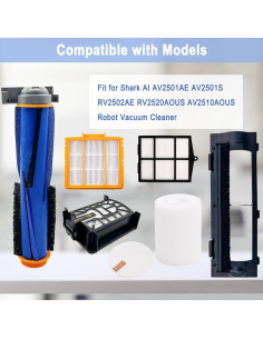 Kit de Accesorios para Aspiradora Shark AI AV2501S - 1 Cepillo, 3 Filtros, 6 Cepillos Laterales 2