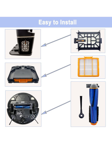 Kit de Accesorios para Aspiradora Shark AI AV2501S - 1 Cepillo, 3 Filtros, 6 Cepillos Laterales