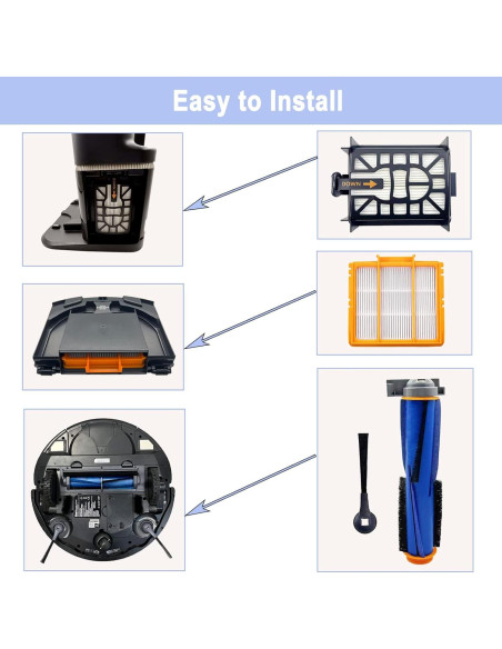 Kit de Accesorios para Aspiradora Shark AI AV2501S - 1 Cepillo, 3 Filtros, 6 Cepillos Laterales