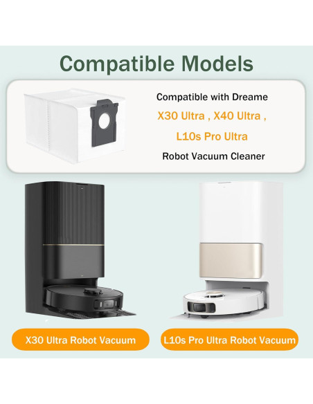 Paquete de 12 bolsas de polvo CleanCrafter para aspiradora Dreame X30 Ultra / X40 Ultra / L10s Pro Ultra