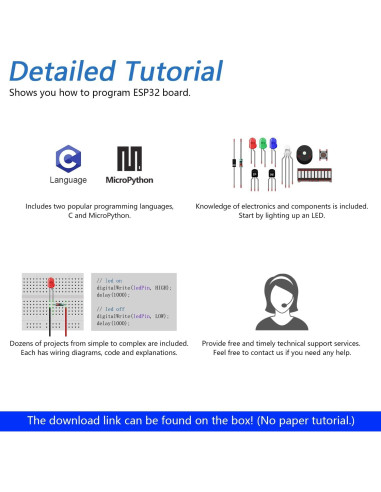 Kit de Inicio Freenove ESP32-WROVER CAM - 141 Artículos, 58 Proyectos